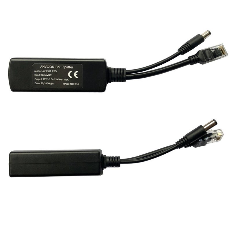 ANVISION 4-Pack Active 48V to 12V PoE Splitter Adapter, Plug 5.5mm x 2.5mm, IEEE 802.3af Compliant 10/100Mbps - Image 3